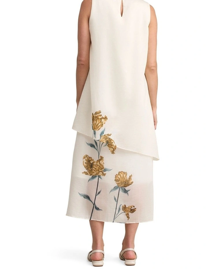 Sheer Layer Dress - Lone Stem Print image 2