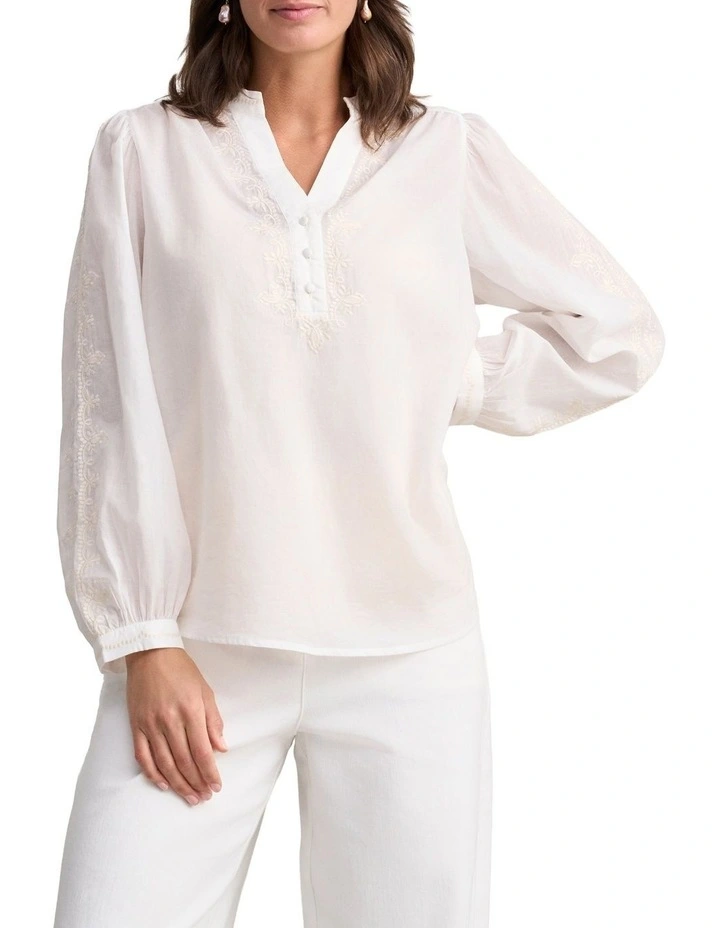 Embroidered Blouse - Cream image 1