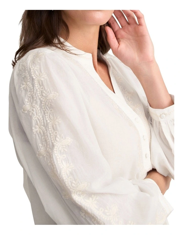 Embroidered Blouse - Cream image 4