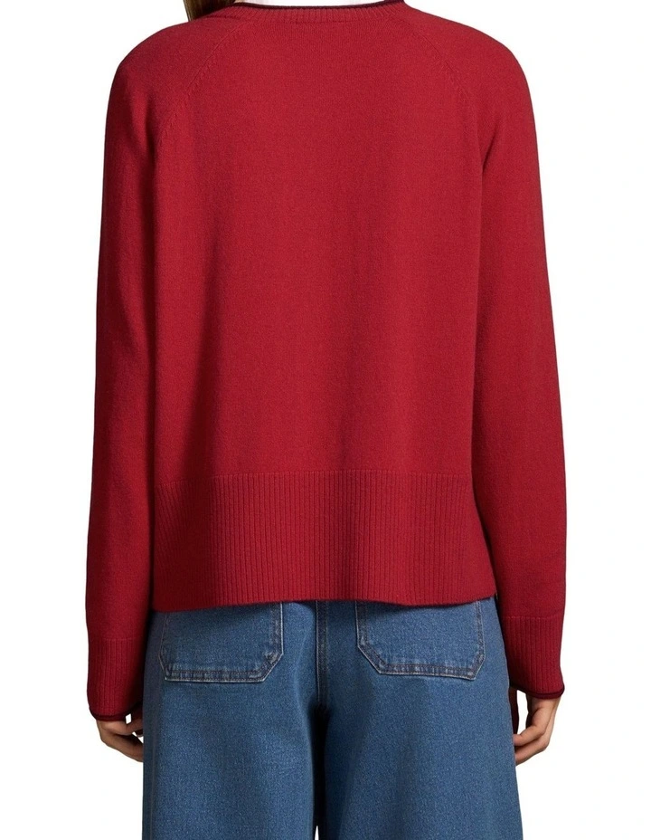 Merino Wool Jumper - Crimson image 2