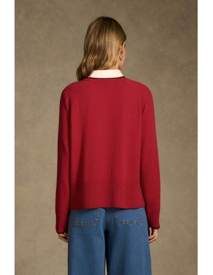 Merino Wool Jumper - Crimson image 6
