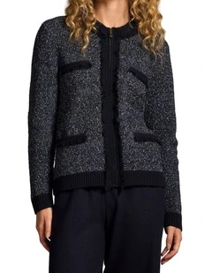 Textured Knit Jacket - Blue Multi