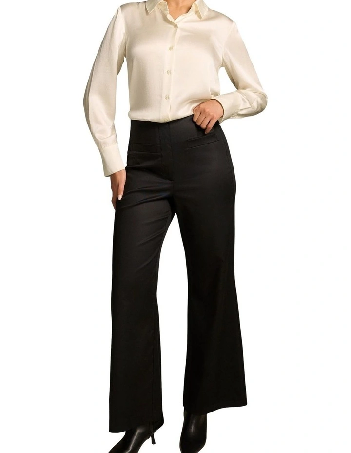 High Waisted Bootleg Pant - Black image 3