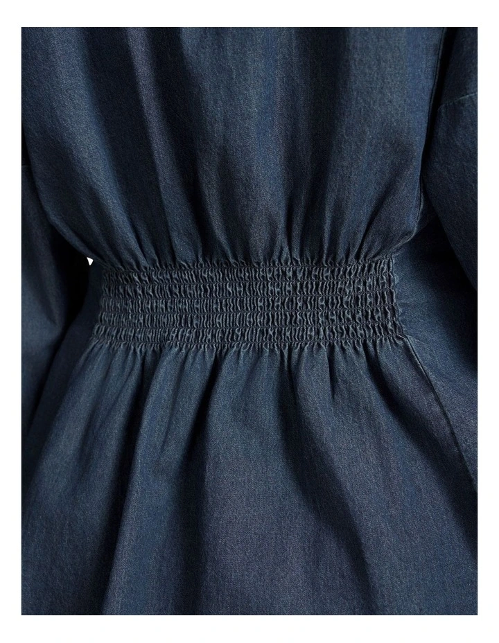 Chambray Belted Shirt - Dark Wash Denim image 7