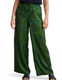 Viscose Pull On Print Pant - Rope Print