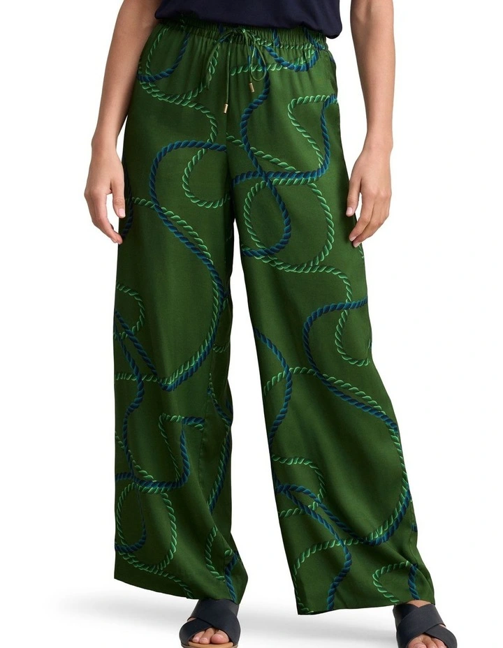 Viscose Pull On Print Pant - Rope Print image 1