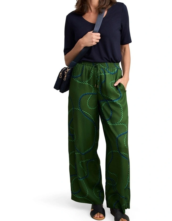 Viscose Pull On Print Pant - Rope Print image 3