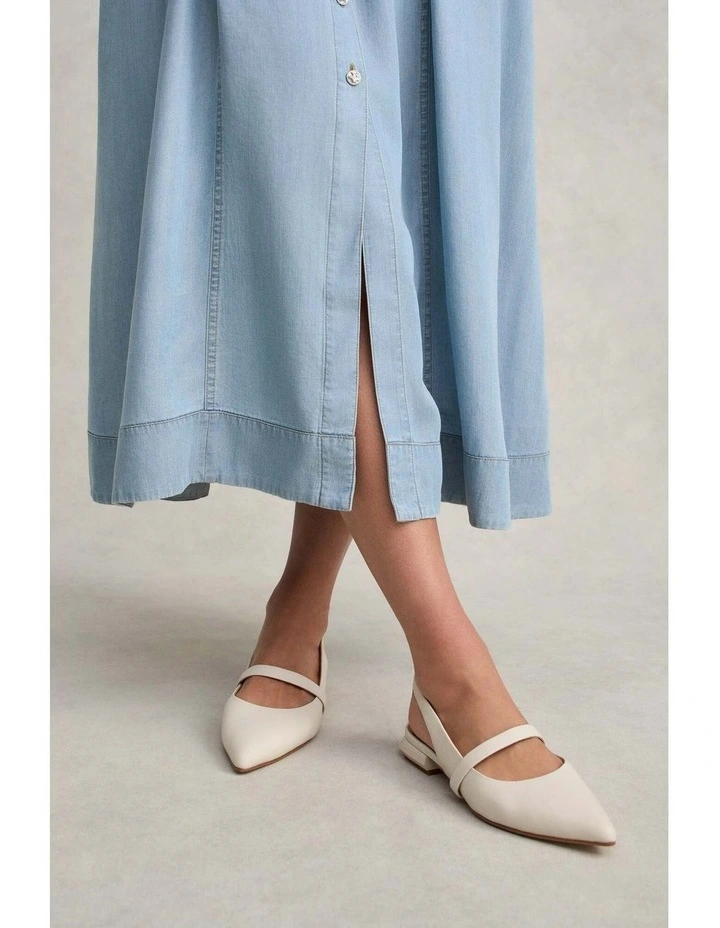 Chambray Puff Sleeve Dress - Light Chambray image 5