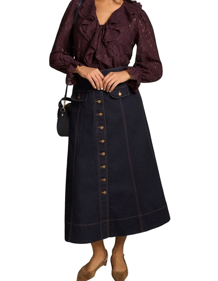 Frill Lace Blouse - Cherry image 3
