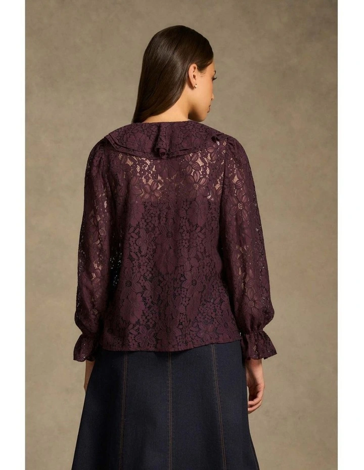 Frill Lace Blouse - Cherry image 7