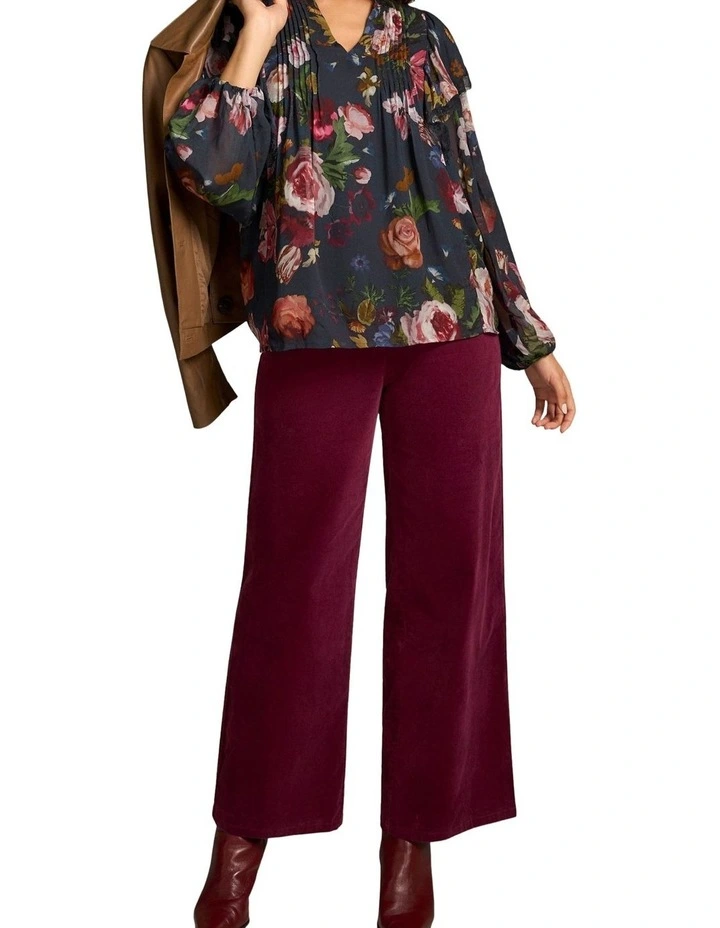 Frill Detail Printed Blouse - Ink Botanic Print image 5