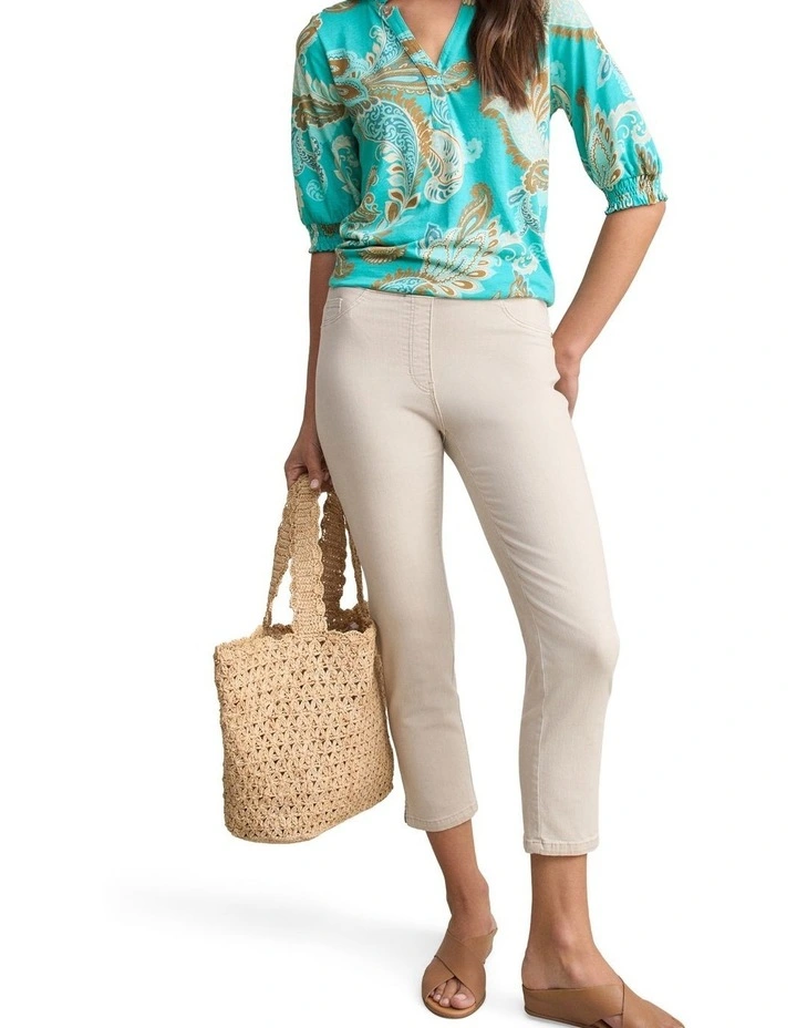 Frill Detail T-Shirt - Vivid Paisley Print image 3