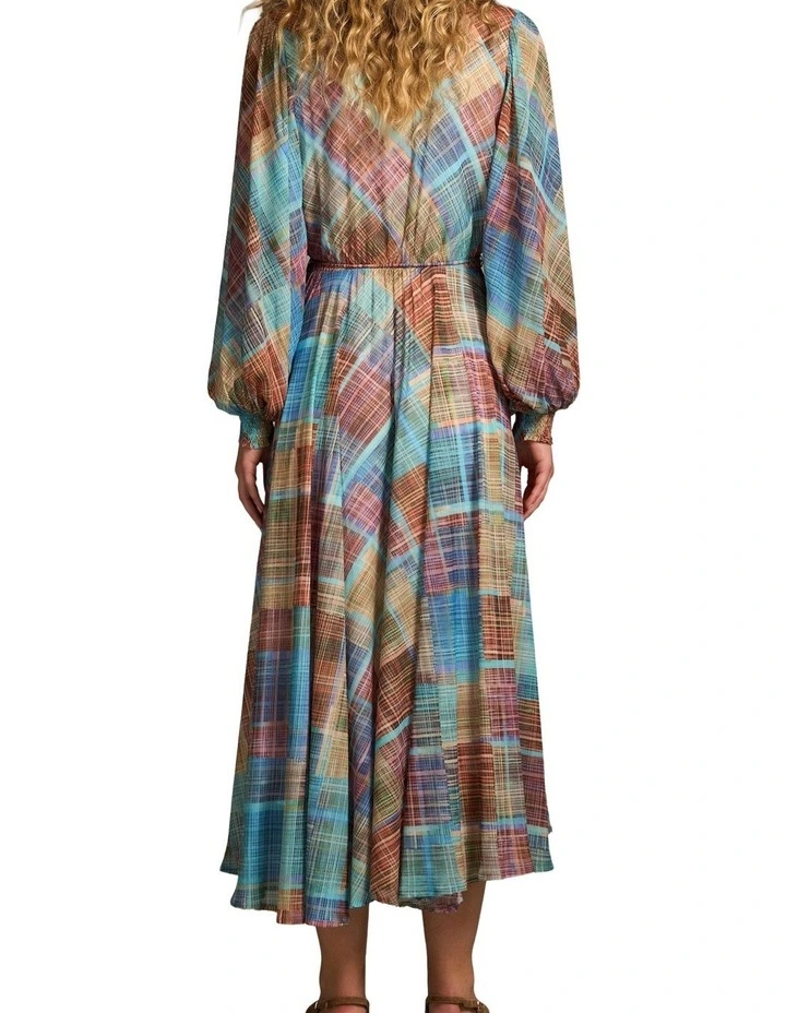 Wrap Front Georgette Dress - Plaid image 2