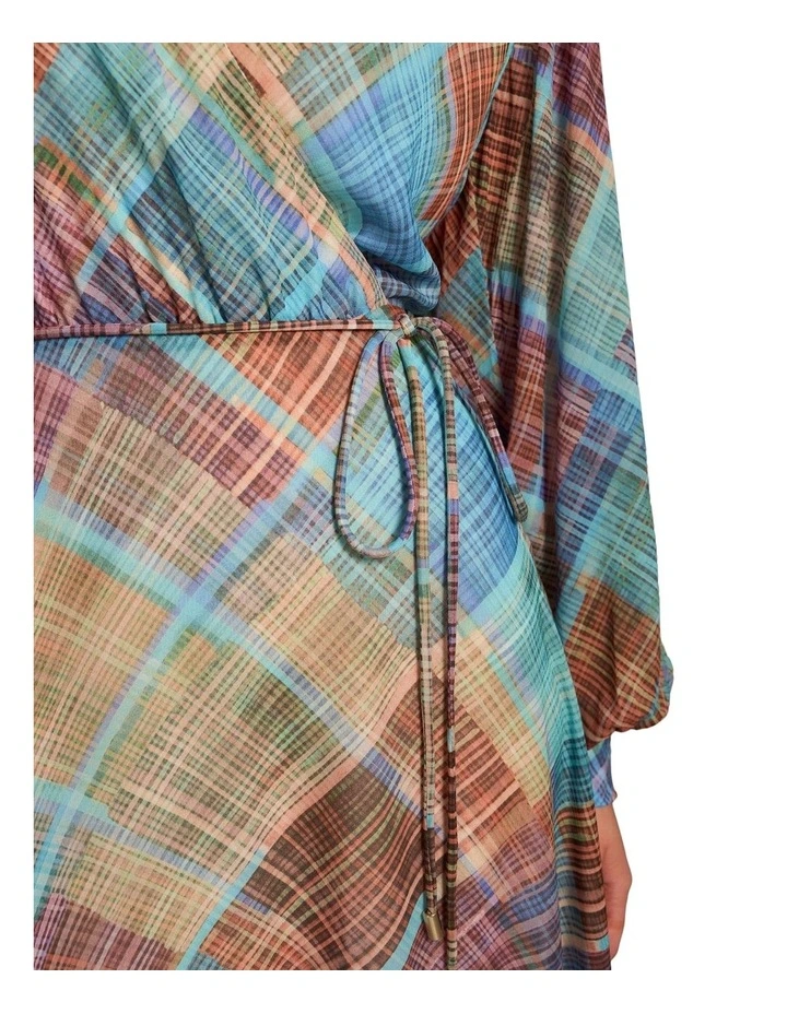 Wrap Front Georgette Dress - Plaid image 6