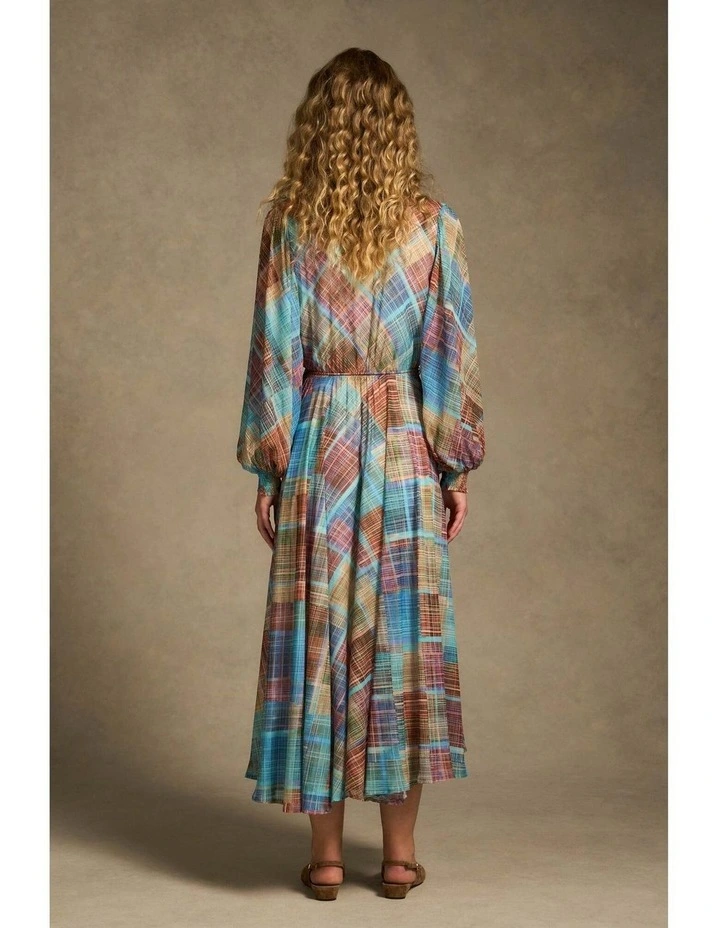 Wrap Front Georgette Dress - Plaid image 7
