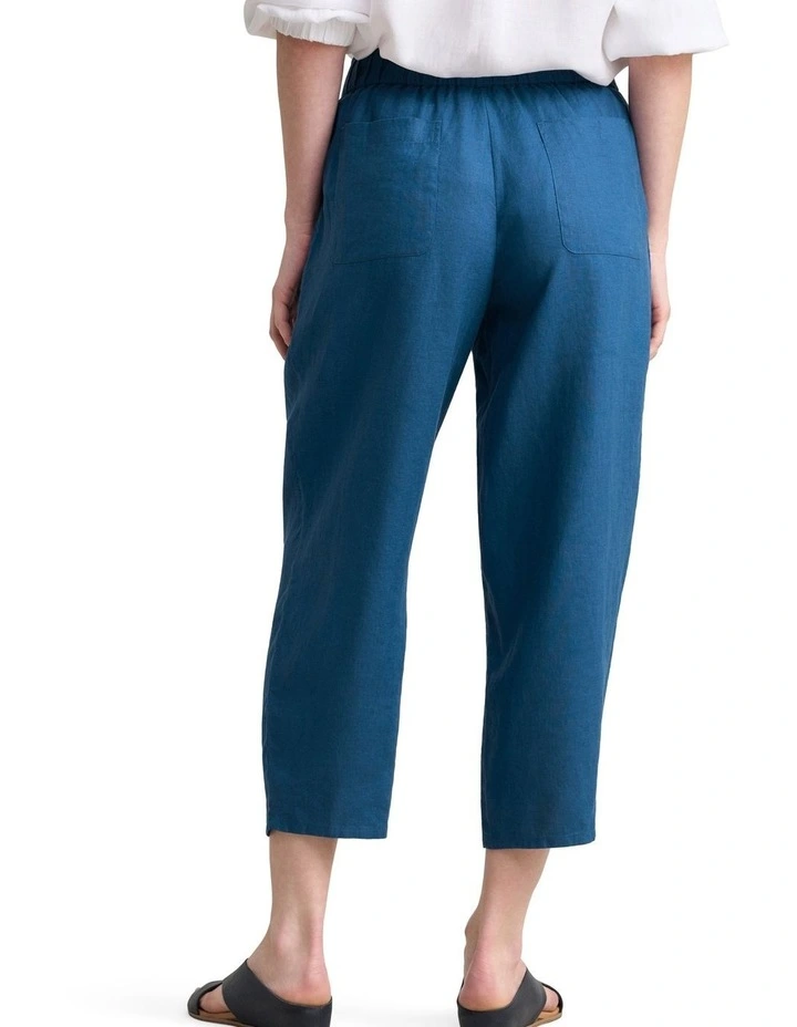 Linen Crop Pant - Midnight image 2