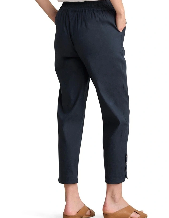 Curved Hem Linen Pant - Ink image 2