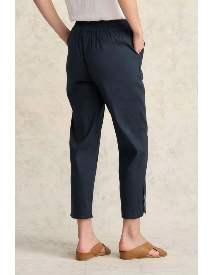 Curved Hem Linen Pant - Ink image 5