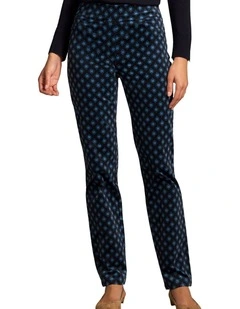 Bengajean(R) Velvet Straight Leg - Navy Reverie Print