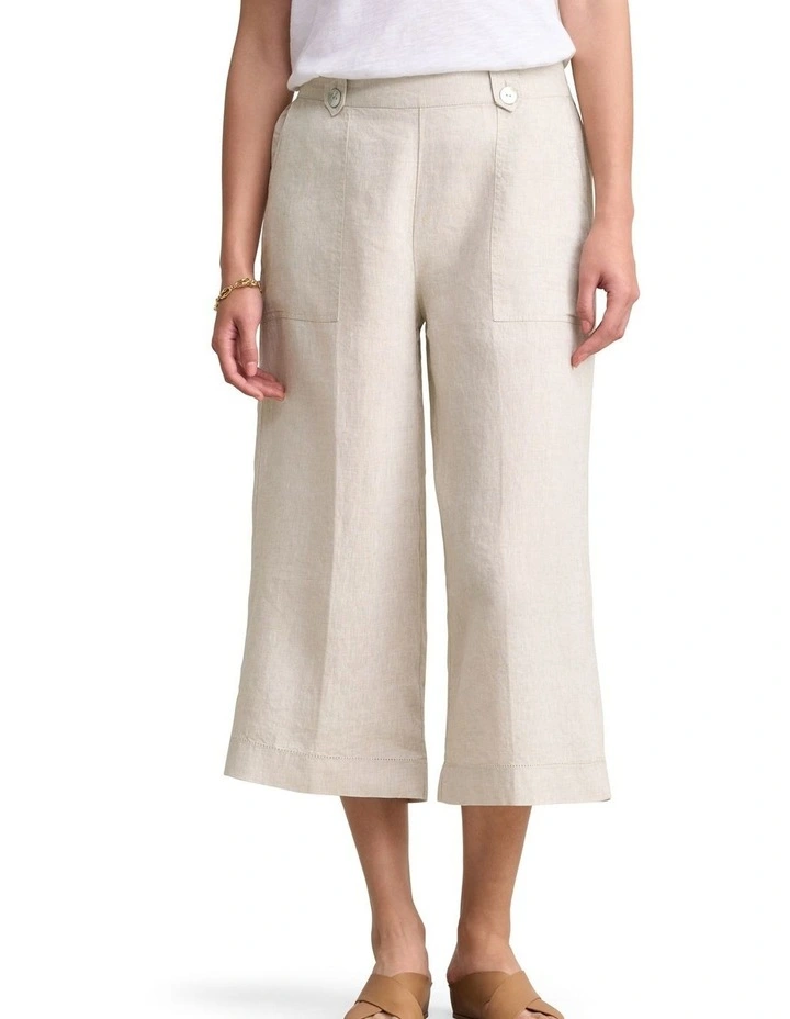 Linen Culotte - Natural Cross Dye image 1