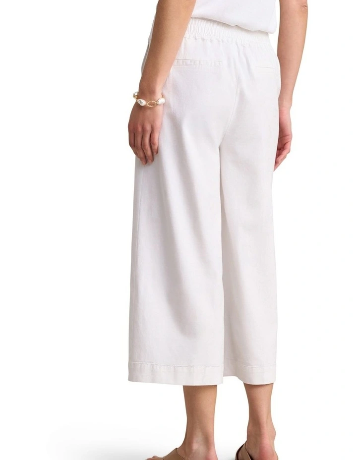 Linen Culotte - White image 2