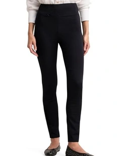 Zip Detail Slim Leg Pant - Jet Black