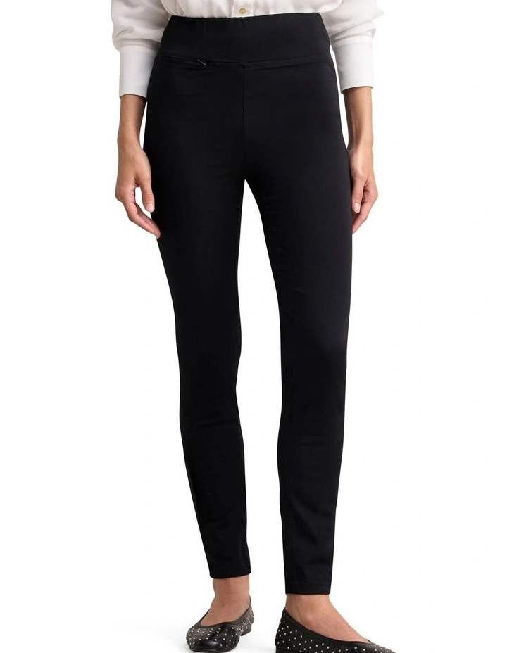 Zip Detail Slim Leg Pant - Jet Black image 1