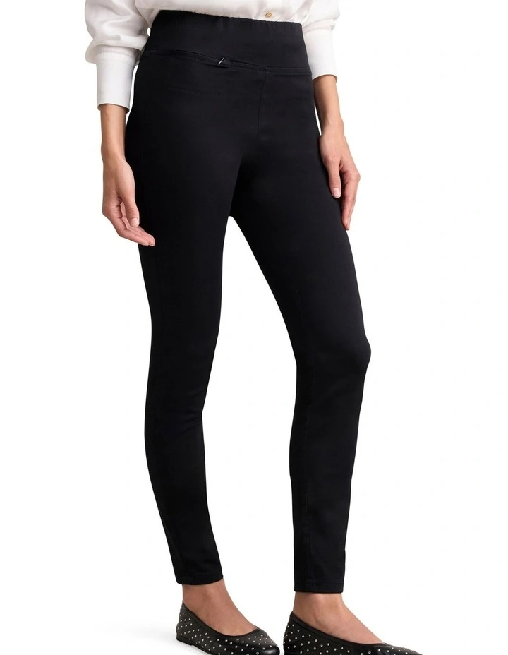 Zip Detail Slim Leg Pant - Jet Black image 4