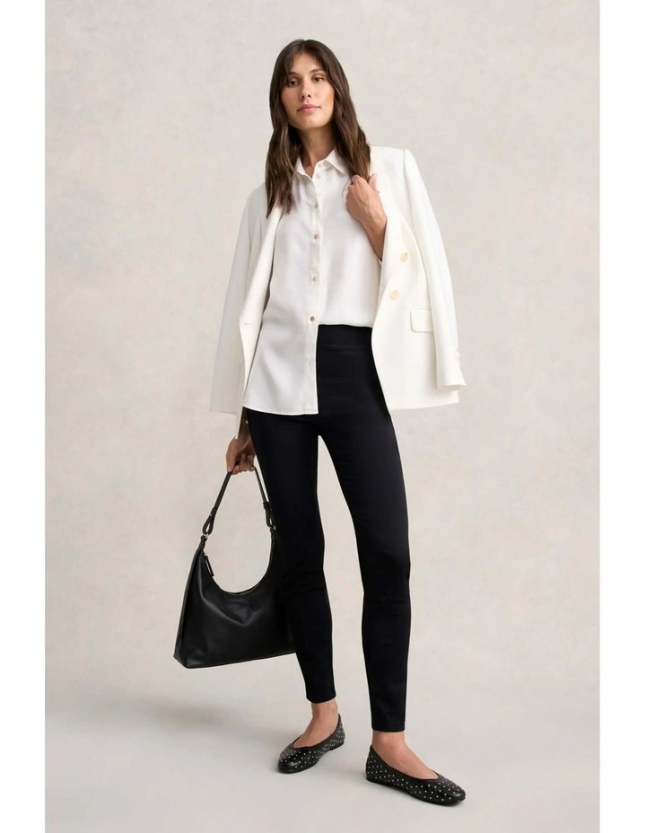 Zip Detail Slim Leg Pant - Jet Black image 5
