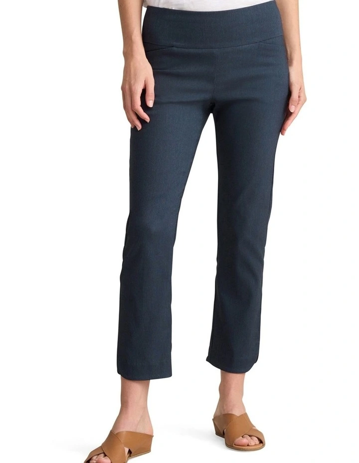 Curved Hem Pant - Navy Texture image 1