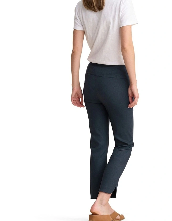 Curved Hem Pant - Navy Texture image 2