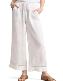Cheesecloth Resort Pant - White