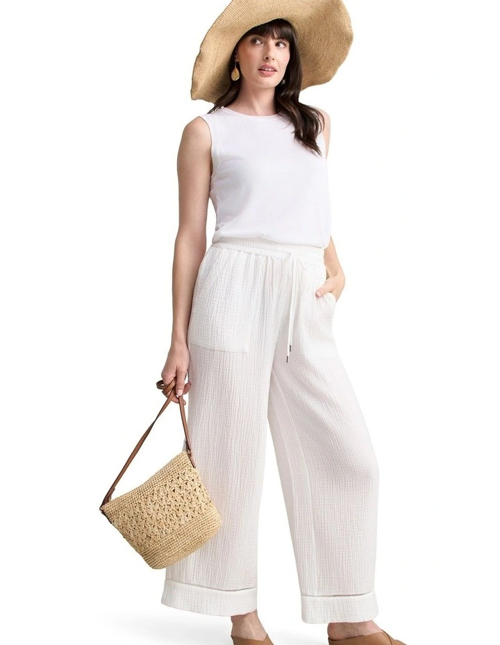 Cheesecloth Resort Pant - White image 4