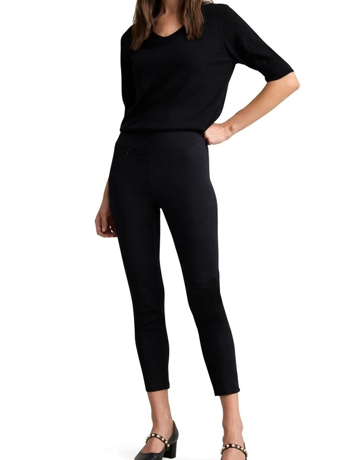 Zip Detail 7/8th Pant - Jet Black image 2