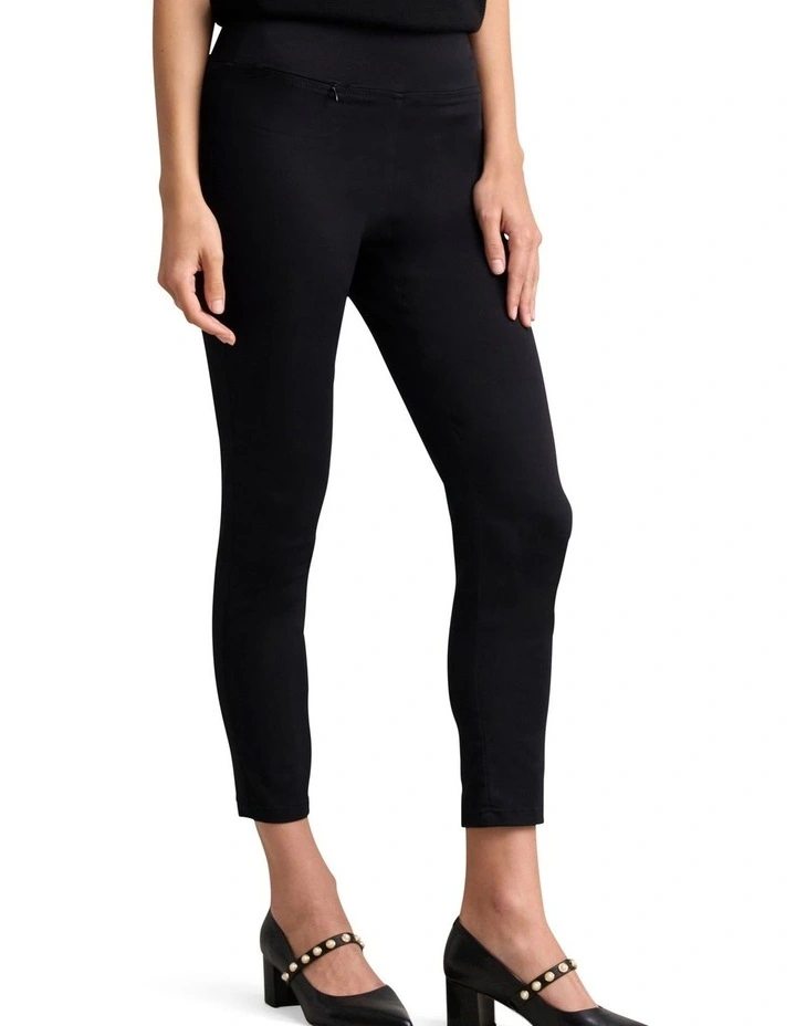 Zip Detail 7/8th Pant - Jet Black image 3