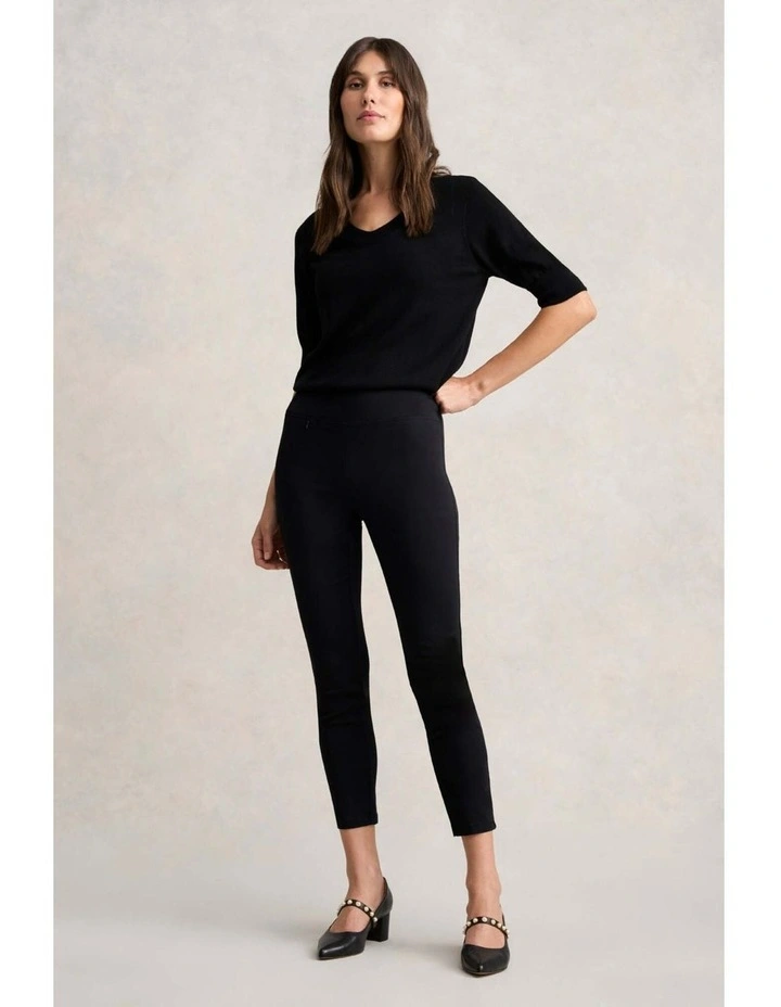 Zip Detail 7/8th Pant - Jet Black image 4