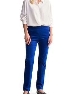 Bengajean Velvet Straight Leg in Cobalt