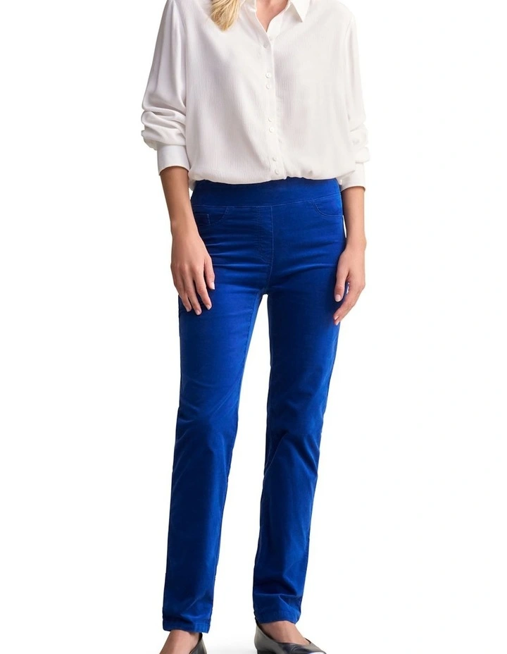 Bengajean Velvet Straight Leg in Cobalt image 1