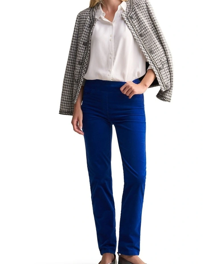 Bengajean Velvet Straight Leg in Cobalt image 4