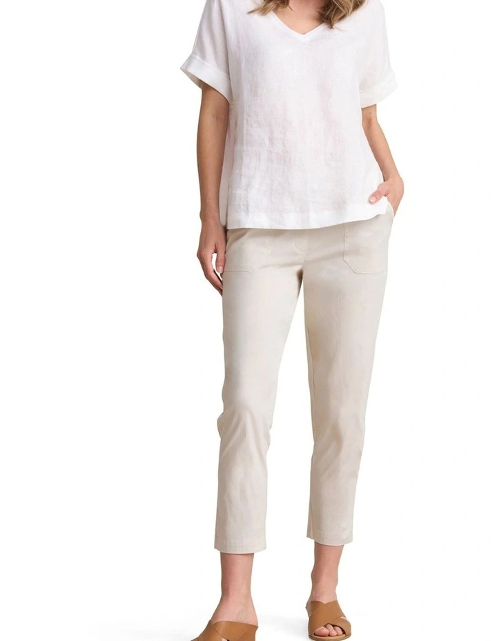 Lightweight Cotton Pant - Pebble image 3