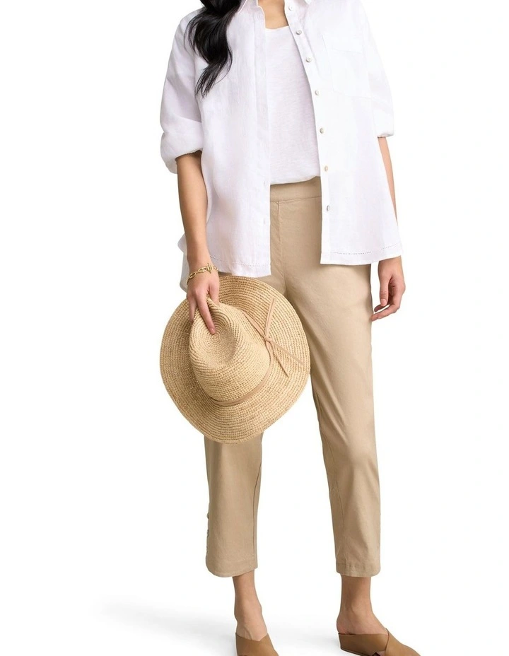 Curved Hem Linen Pant - Flax image 3