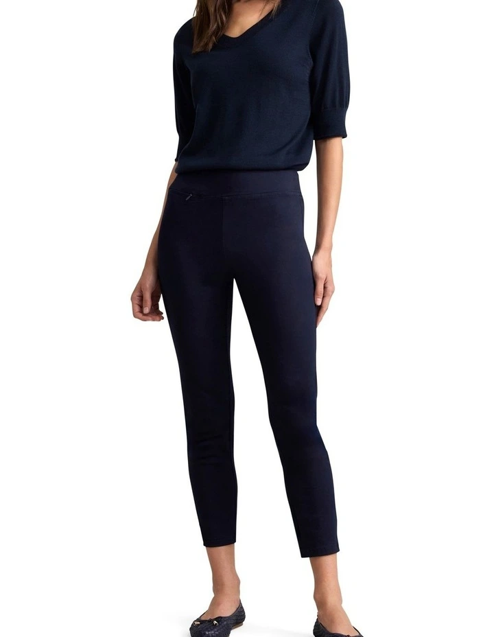 Zip Detail 7/8th Pant - Navy image 3