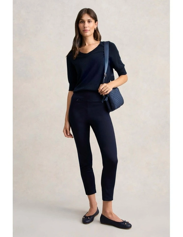 Zip Detail 7/8th Pant - Navy image 5