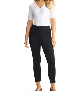 Zip Detail 7/8th Pant - Black Noir