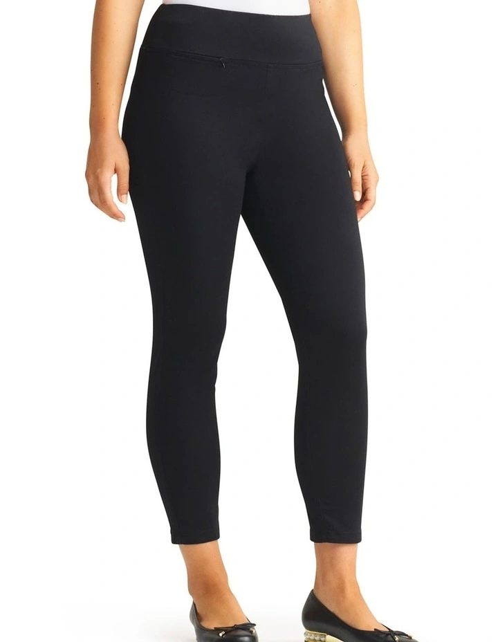 Zip Detail 7/8th Pant - Black Noir image 4