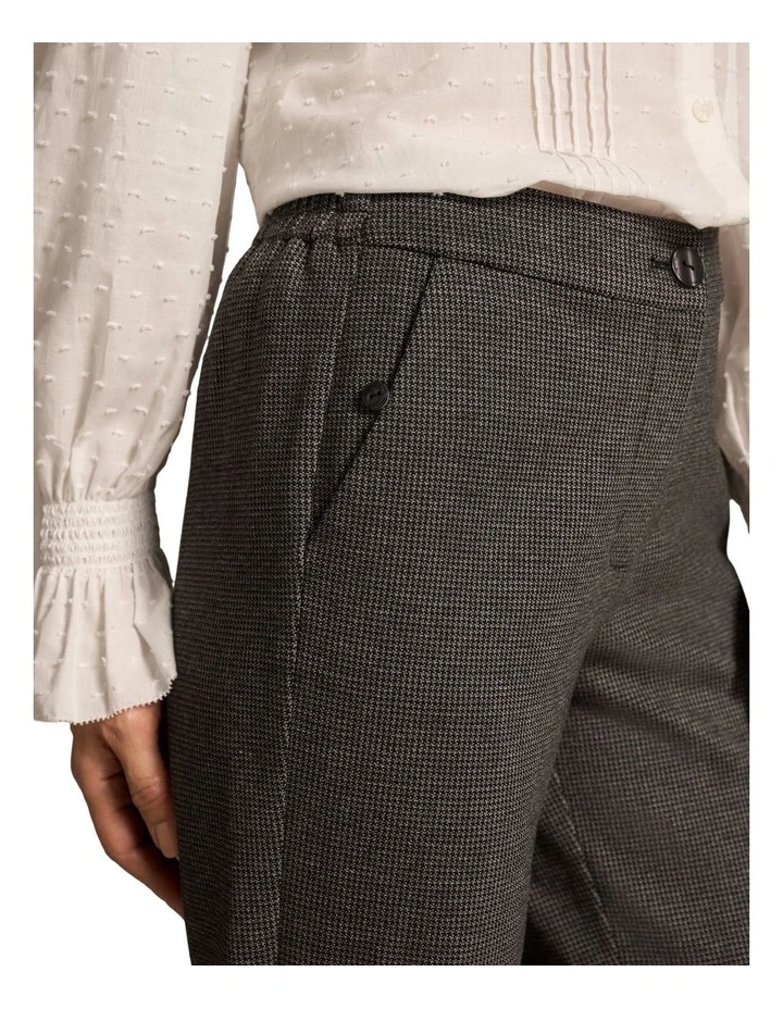 Tab Detail Ponte Pant - Mini Houndstooth image 4