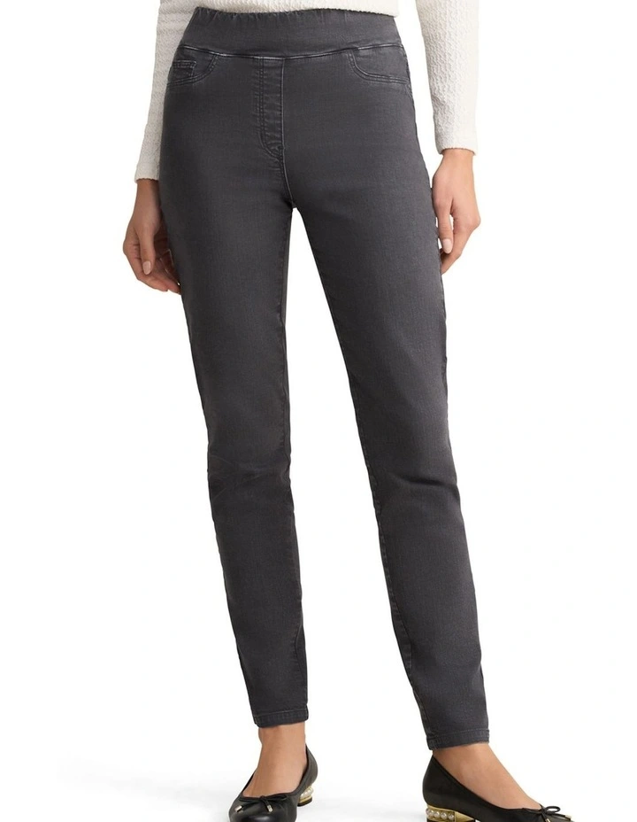 Bengajean Full Length Skinny Leg in Grey Wash image 1