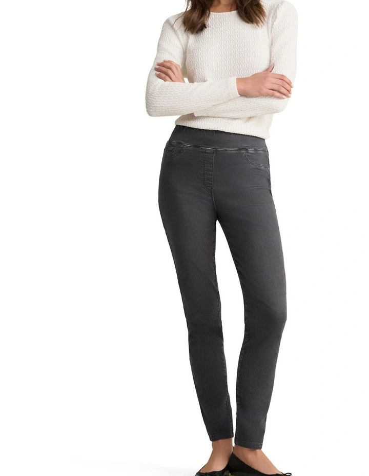 Bengajean Full Length Skinny Leg in Grey Wash image 3