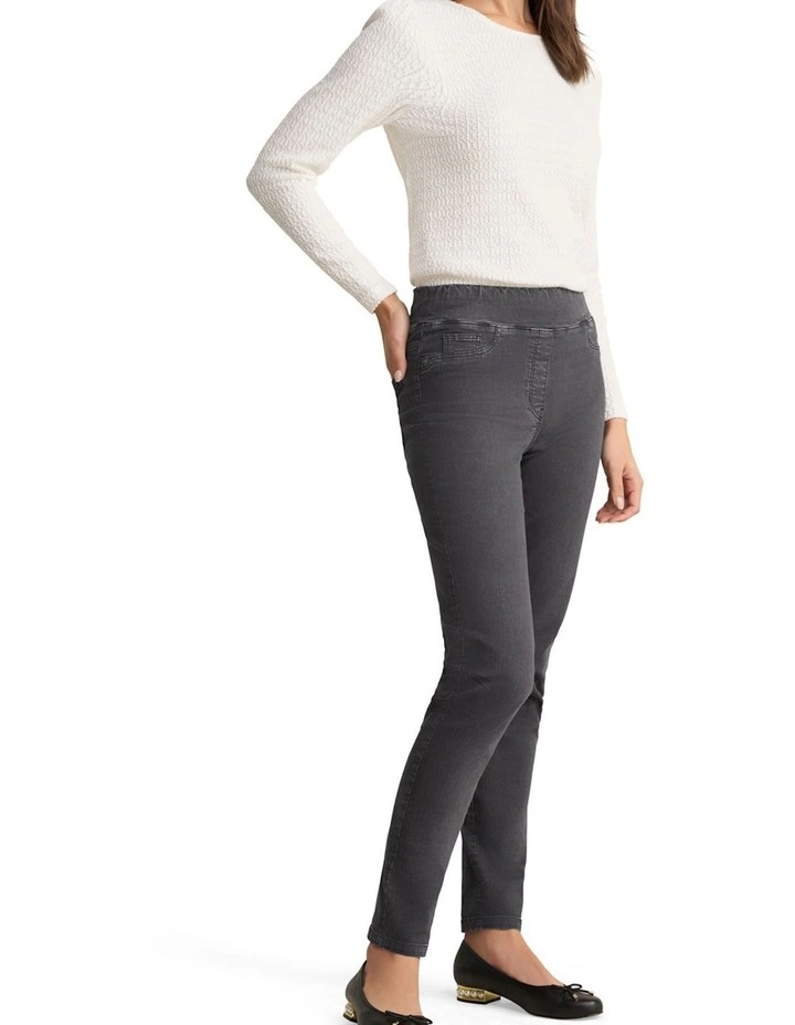 Bengajean Full Length Skinny Leg in Grey Wash image 4