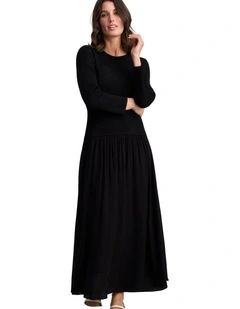 Mix Media Dress - Black